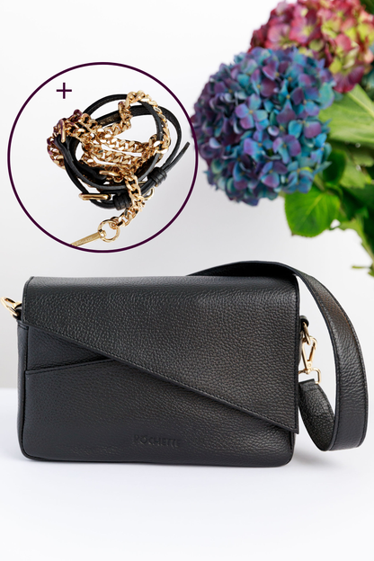 Black Danu and Luxe Crossbody Strap