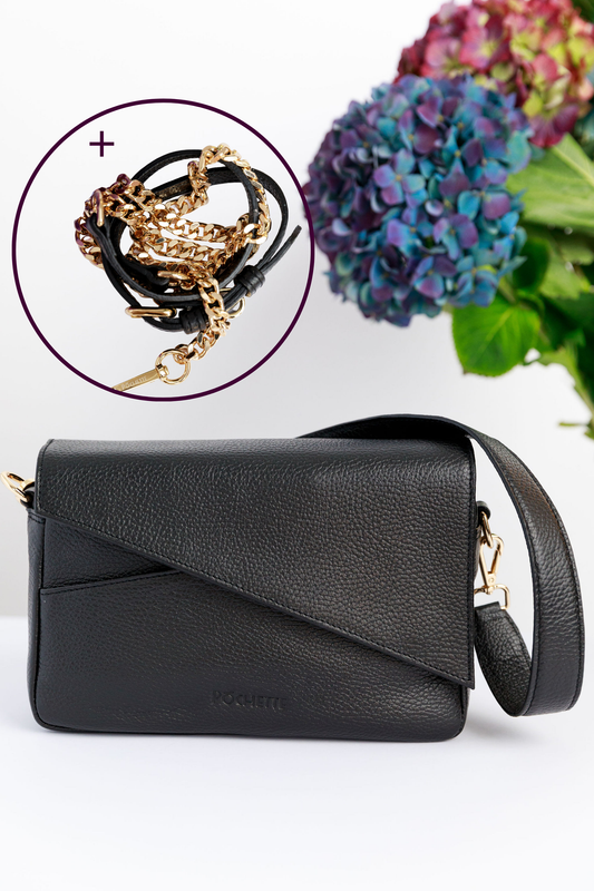 Black Danu and Luxe Crossbody Strap