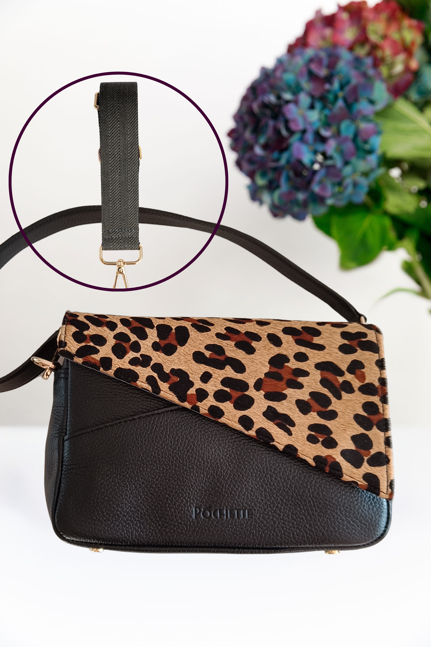 Casual Black Danu with Leopard Print