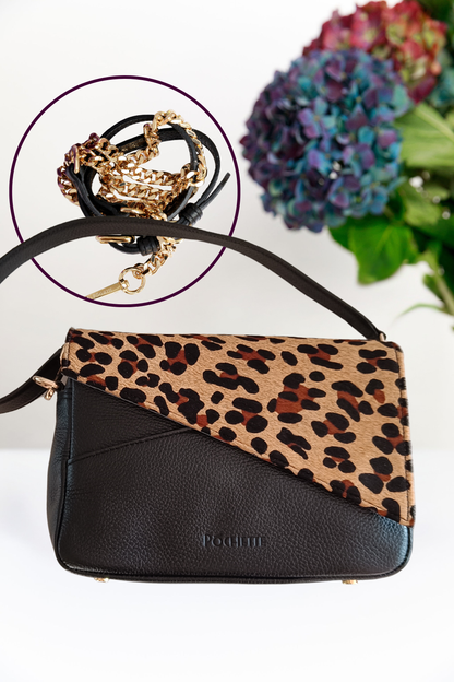 Luxe Black Danu with Leopard Print