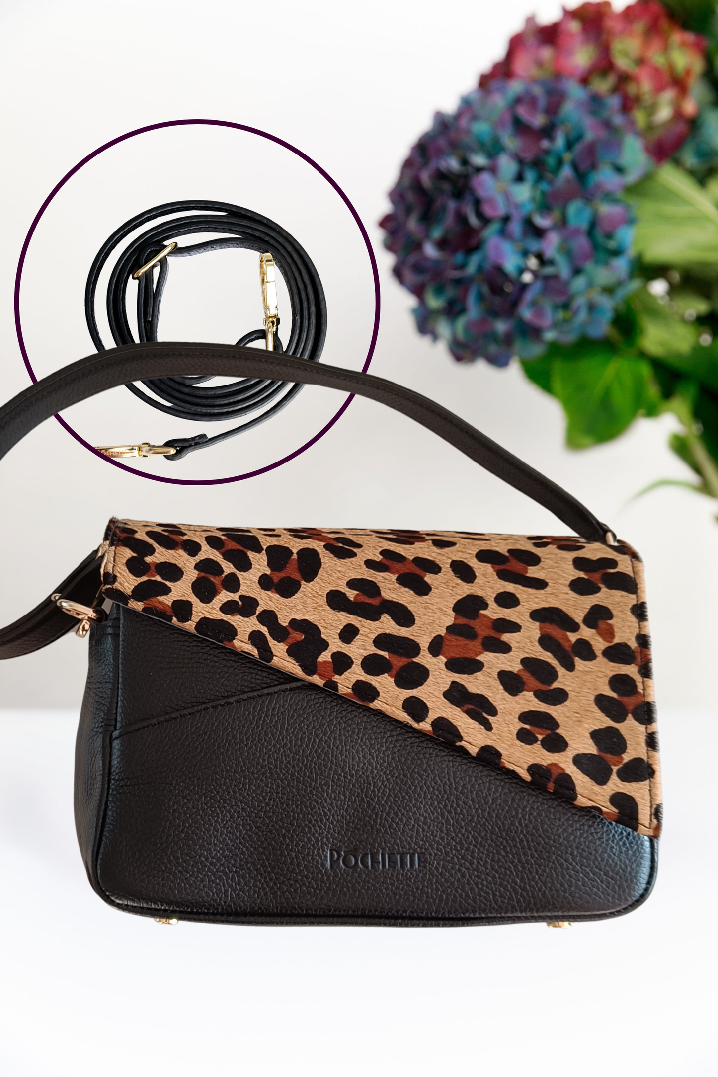 Refined Black Danu with Leopard Print