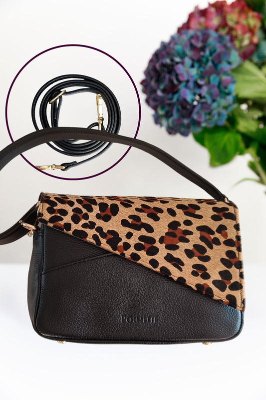 Refined Black Danu with Leopard Print