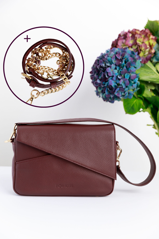 Burgundy Danu and Luxe Crossbody Strap