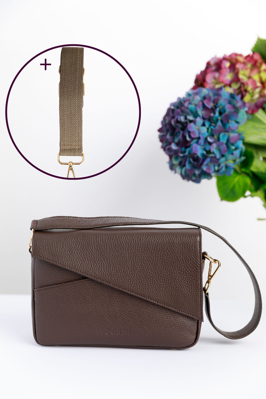 Chocolate Brown Danu and Casual Crossbody Strap