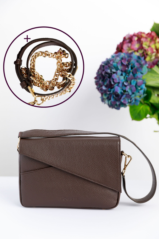 Chocolate Brown Danu and Luxe Crossbody Strap