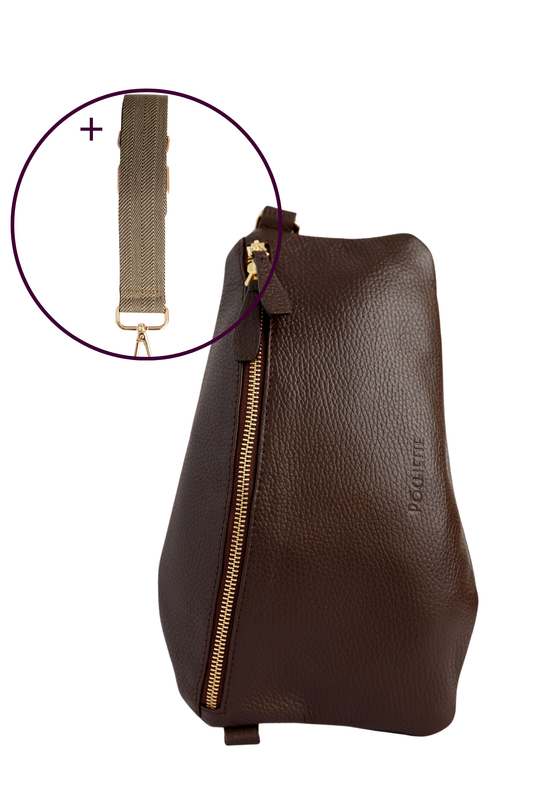 Chocolate Brown Póca & Casual Crossbody Strap