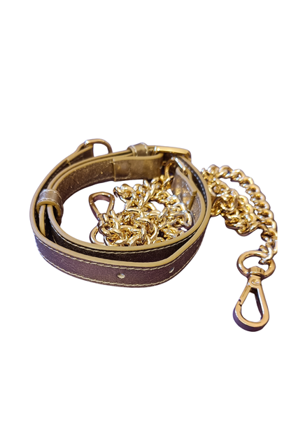 Sparkle Luxe Leather & Chain Crossbody Strap