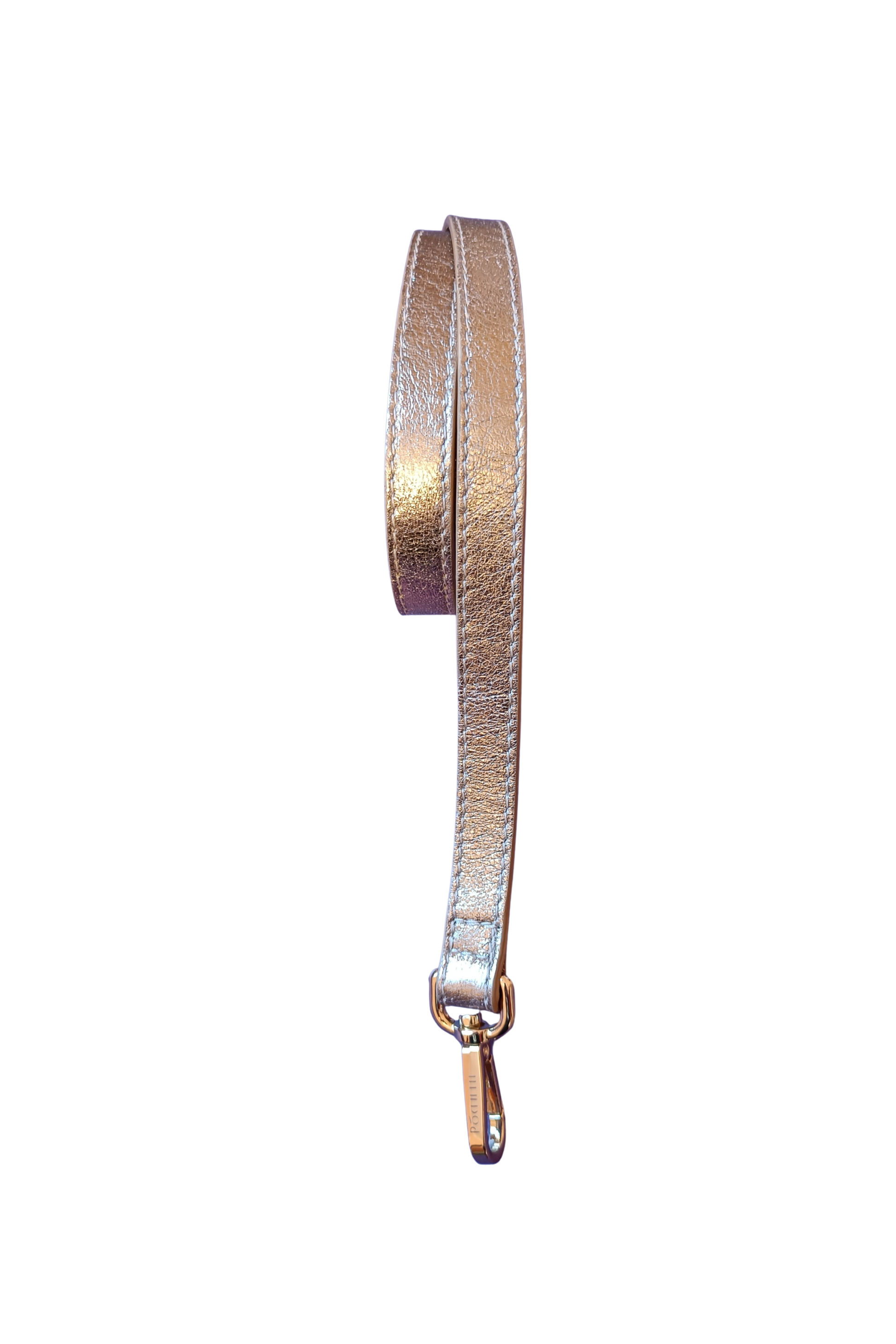 Póchette Refined Leather Strap in Sparkle Gold