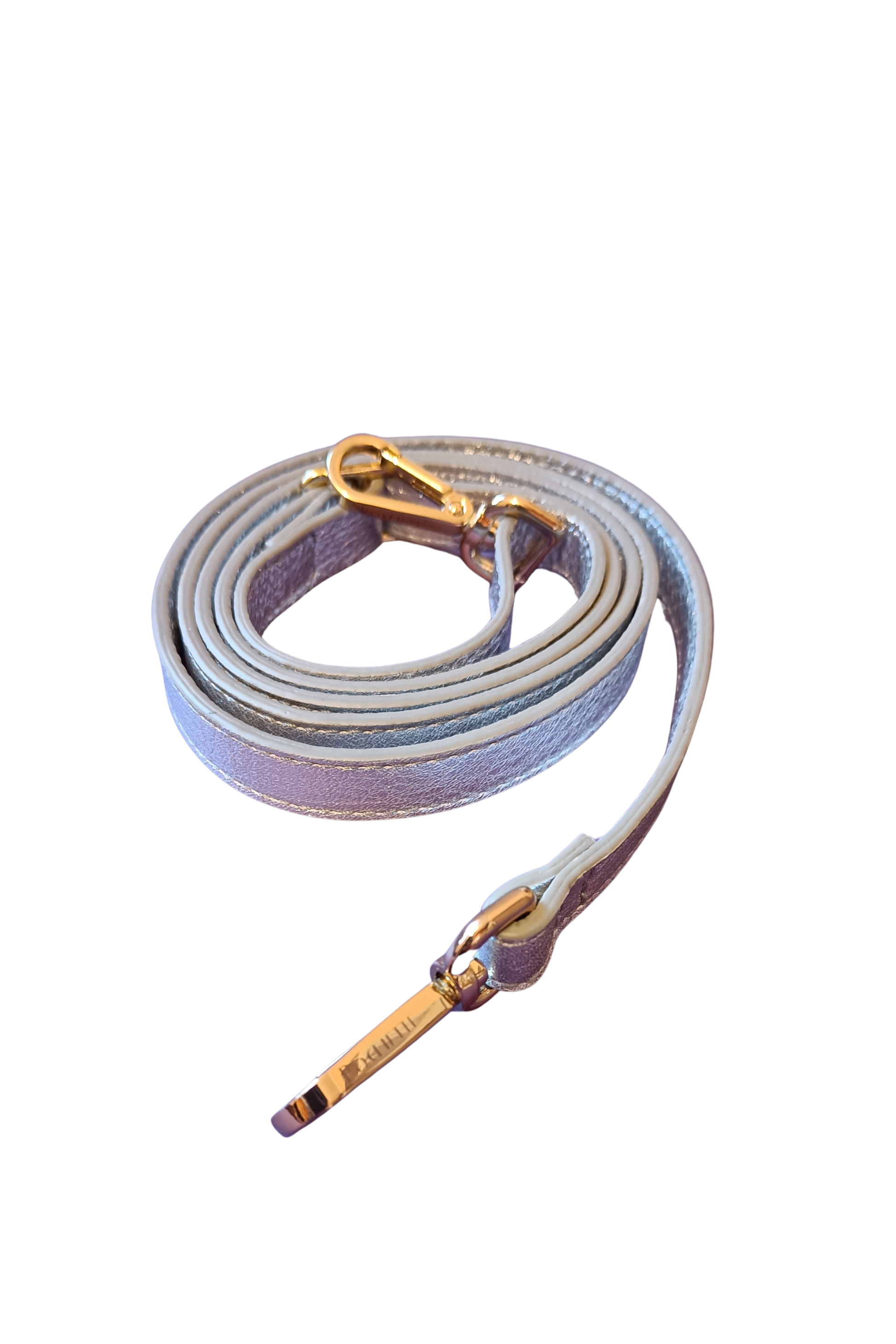 Póchette Refined Leather Strap in Sparkle Silver