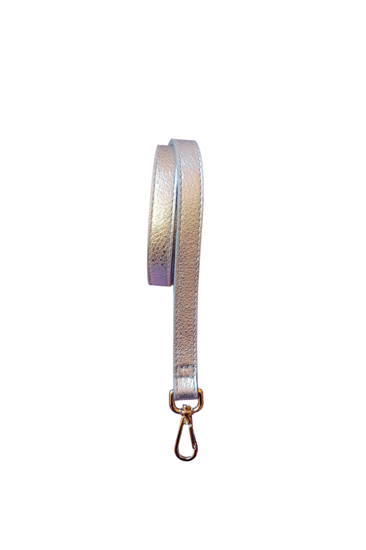 Póchette Refined Leather Strap in Sparkle Silver 2
