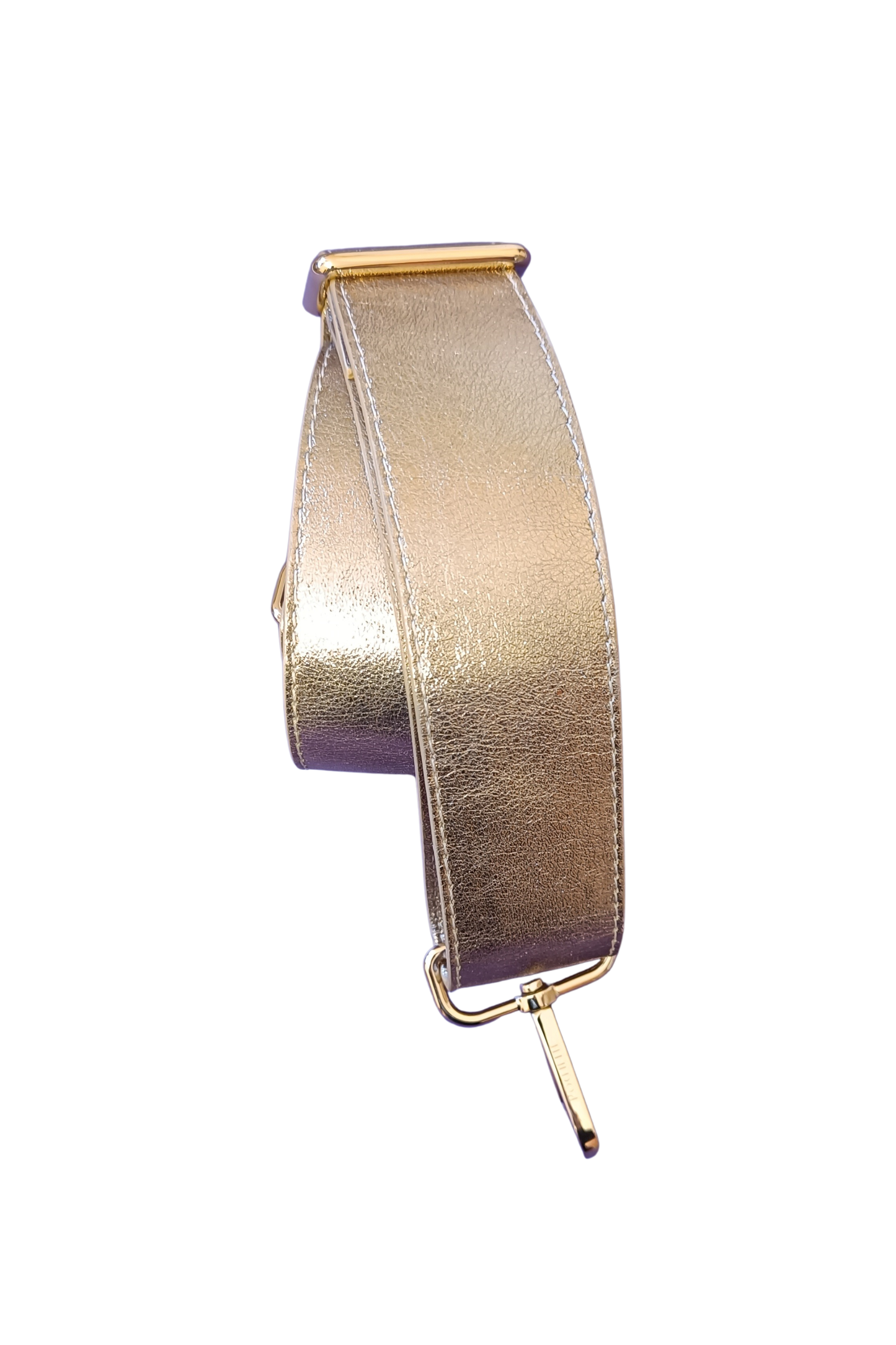 Póchette Statment Leather Strap in Sparkle Gold