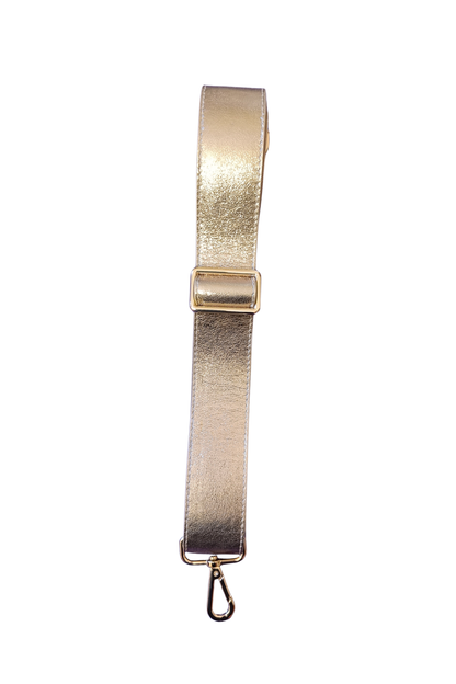 Póchette Statment Leather Strap in Sparkle Gold
