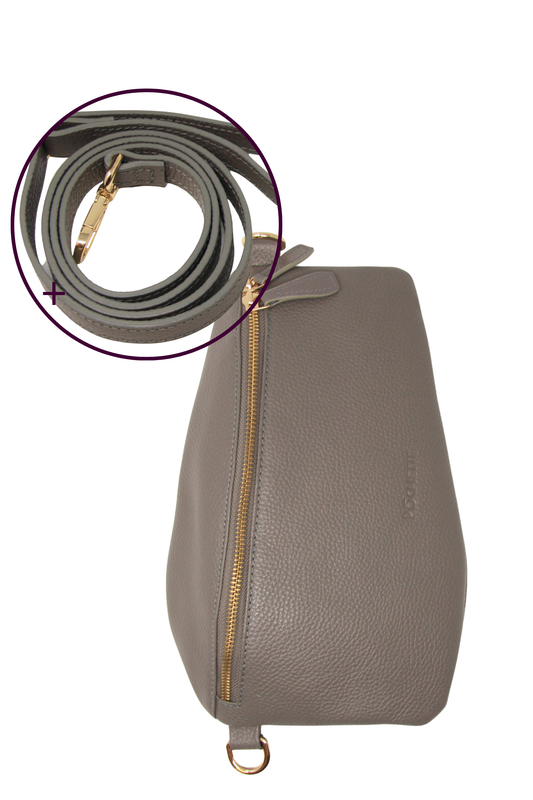 Pottery Clay Póca & Refined Leather Crossbody Strap