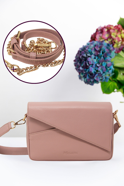 Powder Pink Danu and Luxe Crossbody Strap