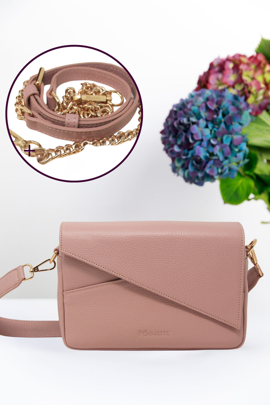 Powder Pink Danu and Luxe Crossbody Strap